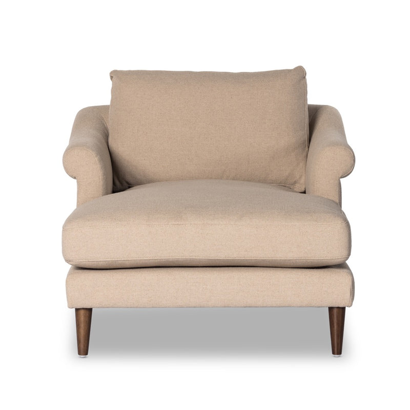 Four Hands Mollie Chaise Lounge Antwerp Taupe Front Facing View