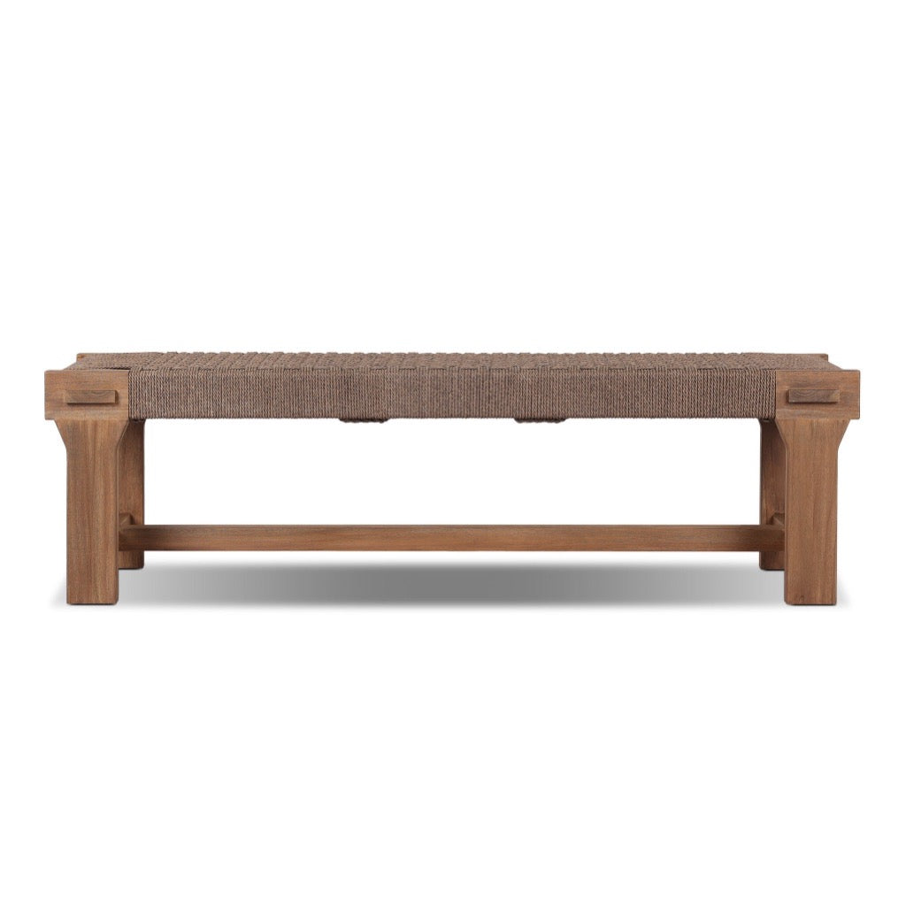 Bumpy Textured Bench Design Four Hands Moxie Outdoor Bench - Dark Textured Woven – Artesanos Design ...