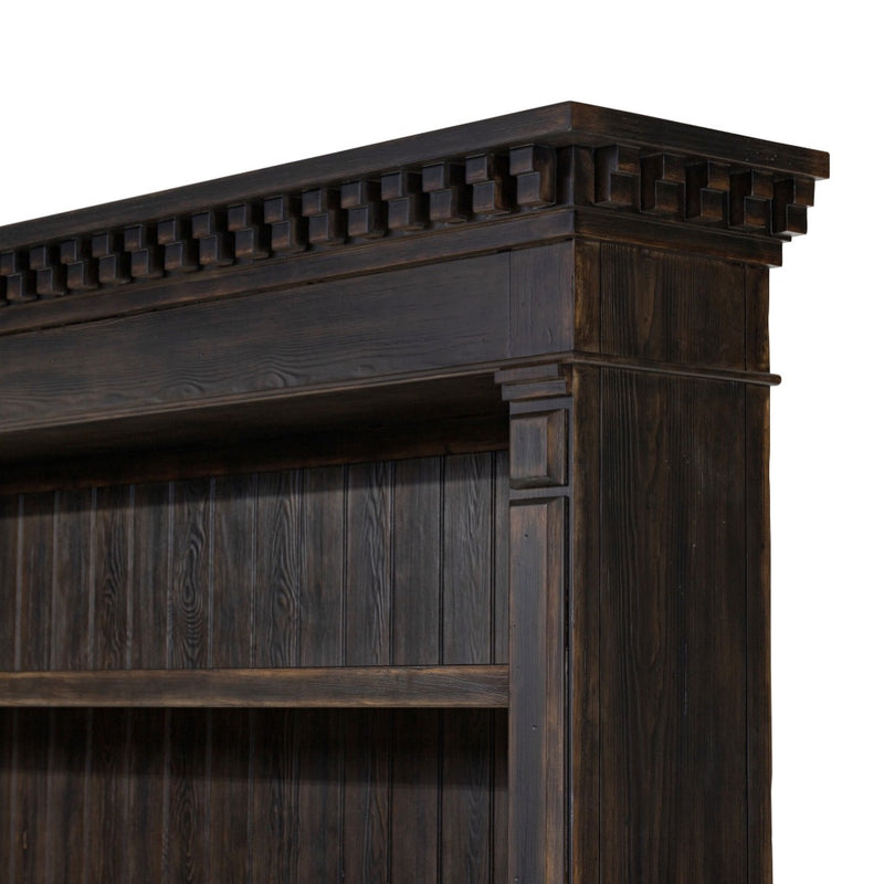 Mr. Percy Found The Top Wide Bookcase Aged Brown Veneer Top Corner Detail 242090-001
