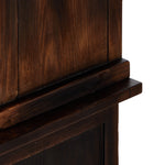 Four Hands Mr. Percy Found The Top Wide Bookcase Aged Brown Veneer Edge Detail