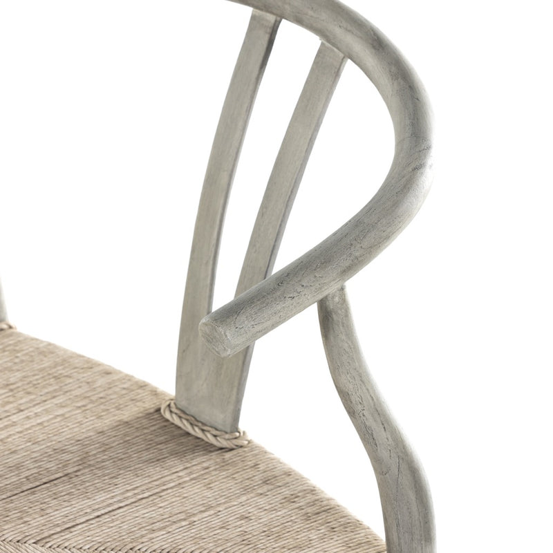 Four Hands Muestra Chair Weathered Grey Curved Backrest