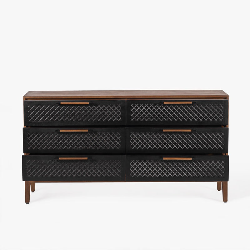 Co.House Designs Naya 6 Drawer Dresser - Dark Brown Co.House Designs Naya 6 Drawer Dresser - Dark Brown