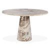 Home Trends and Design Nile 48" Round Dining Table side view 