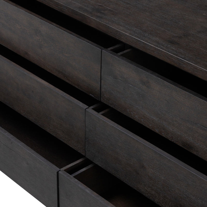 Four Hands Noeline 6 Drawer Dresser - Smoked Black Oak Veneer Four Hands Noeline 6 Drawer Dresser - Smoked Black Oak Veneer