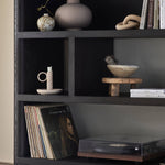 Four Hands Noeline Wide Bookcasestaged shelving view