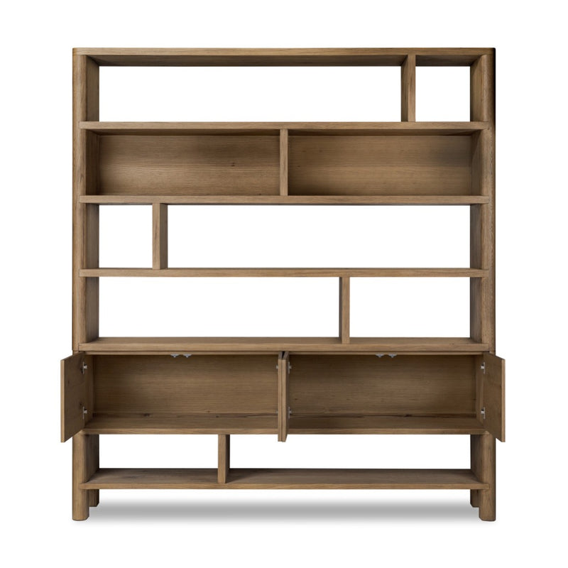 Four Hands Noeline Wide Bookcase open door view