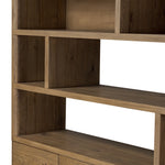 Noeline Wide Bookcase 241490-002 open shelves detail