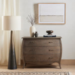 Nour Ombre Floor Lamp Staged View next to Dresser Four Hands