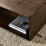 Four Hands Odell Coffee Table Grey Reclaimed French Oak Staged View