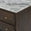 Four Hands Odette Nightstand White Statuario Marble Top Corner Detail