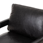 Four Hands Olson Swivel Chair Sonoma Black Top Grain Leather Backrest