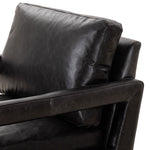 Olson Swivel Chair Sonoma Black Top Grain Leather Back Rest Four Hands