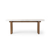 Olympia Console Table White Carrara Marble Front View Four Hands