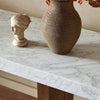 Olympia Console Table White Carrara Marble Staged View Detail 239441-001