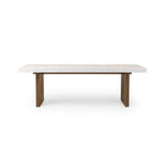 Olympia Dining Table White Carrara Marble Front Facing View Four Hands