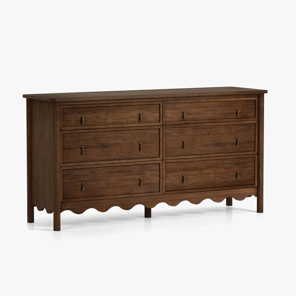 dresser solid oak Onda 6-Drawer Oak Dresser