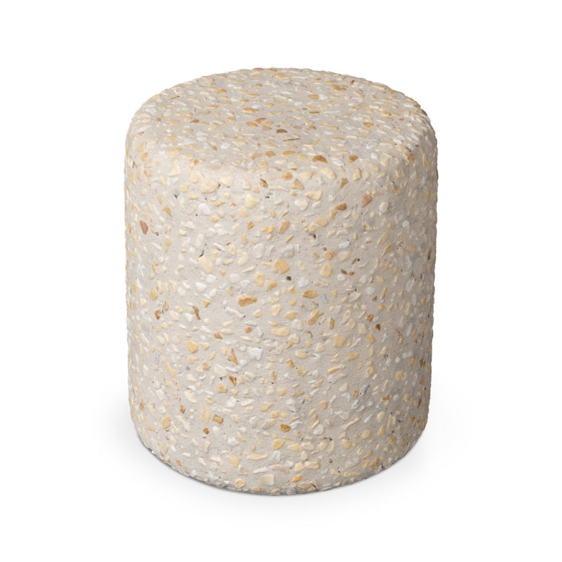 Orlan Outdoor End Table Pure Terrazzo Angled View 238364-001