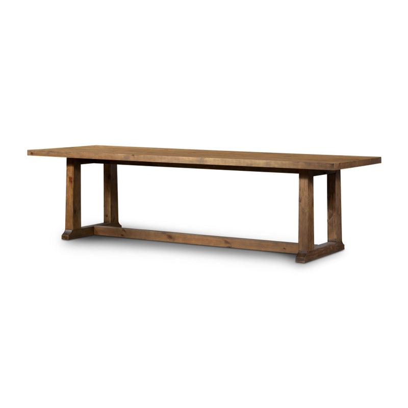 Otto Dining Table Honey Pine Angled View 110" 100393-003