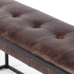 Four Hands Oxford Bench Havana Top Grain Leather Tufted Seating