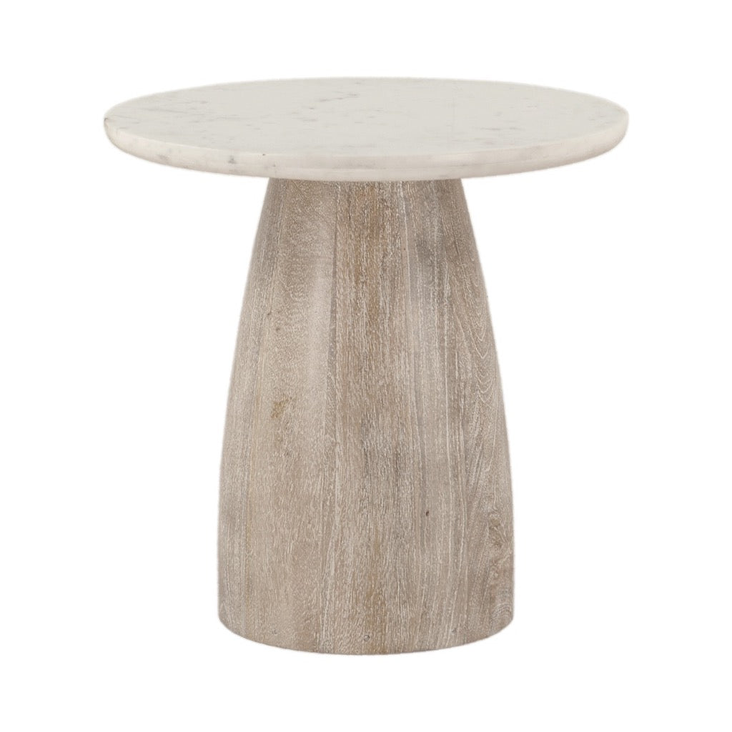 HTD Palm Springs Round Side Table - White Marble – Artesanos Design ...