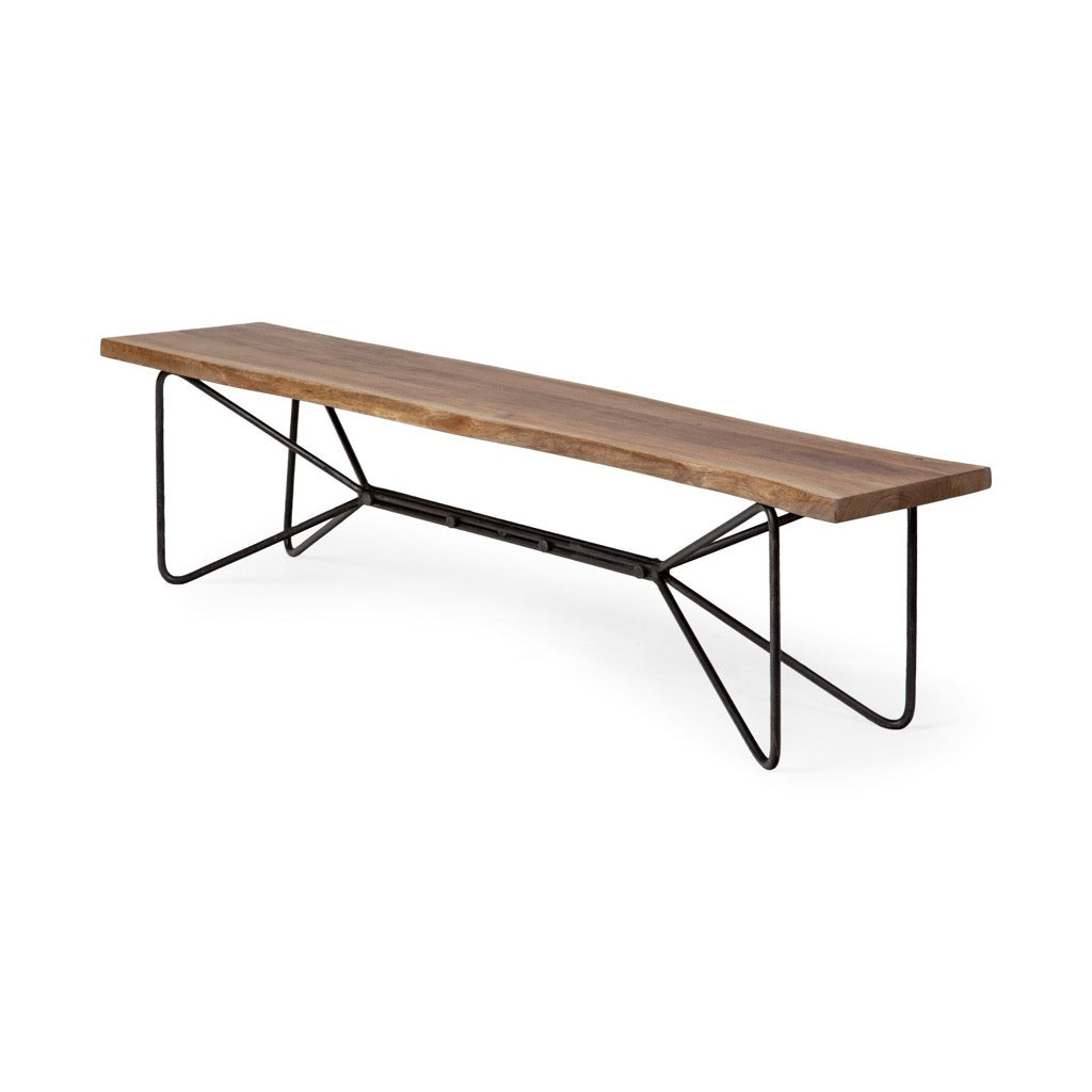 Mercana Papillion Dining Bench angled view 