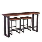 Paso Robles Console Table  FPR-SBC70TB angled with stools