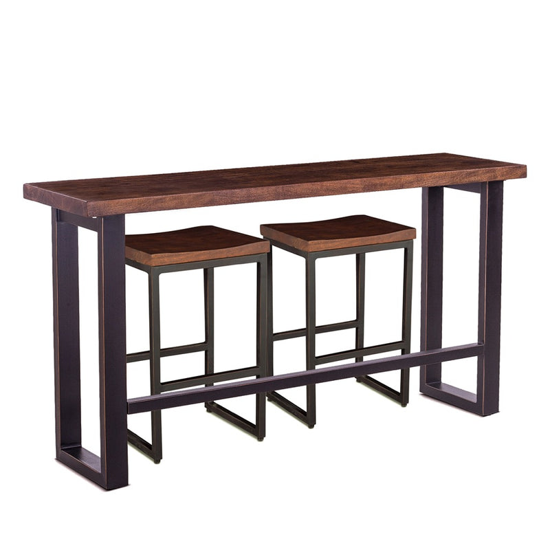Paso Robles Console Table  FPR-SBC70TB angled with stools