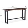 HTD Paso Robles Console Table angled with dimensions 