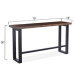 HTD Paso Robles Console Table angled with dimensions 