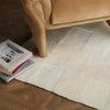 Patchwork Shearling 5' x 8' Rug Cream Shorn Sheepskin Staged View Four Hands