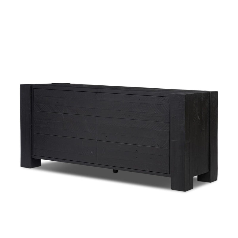 Perot 6 Drawer Dresser - Aged Black Pine Perot 6 Drawer Dresser - Aged Black Pine