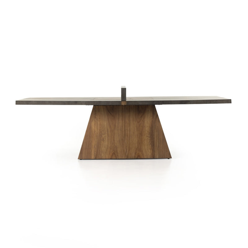 Ping Pong Table Natural Brown Guanacaste Side View Four Hands