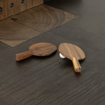 Ping Pong Table Natural Brown Guanacaste Handles Four Hands