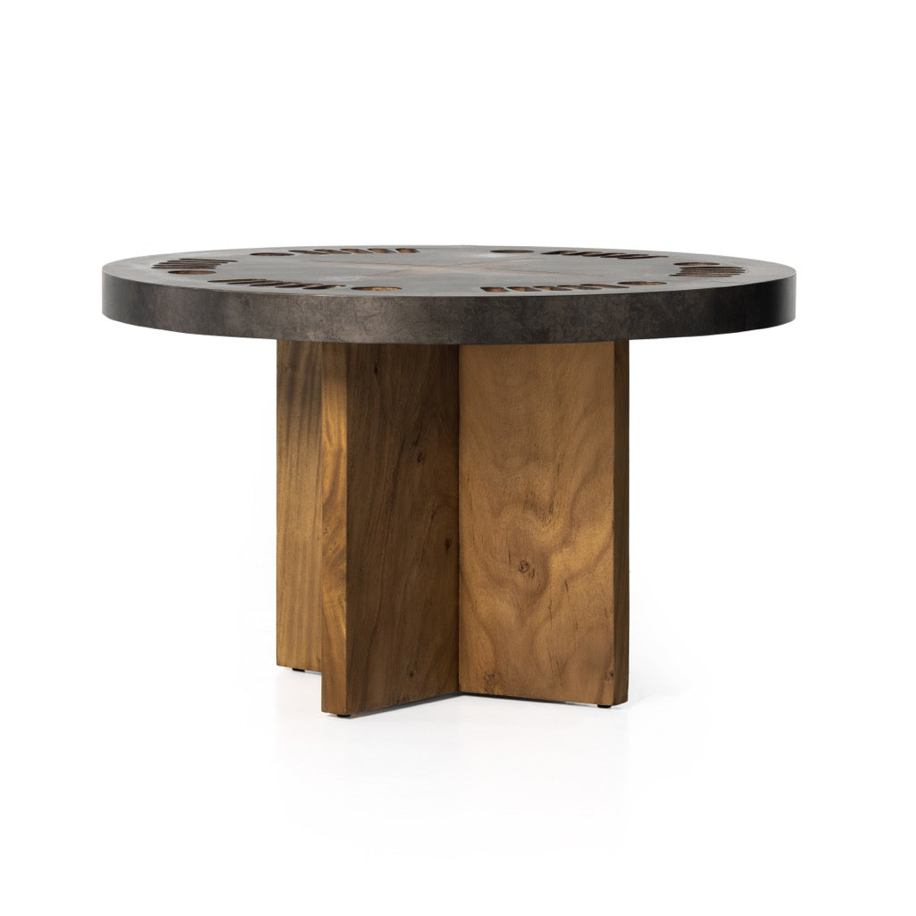 Poker Table Natural Brown Guanacaste Front Facing View 234229-001

