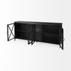Mercana Poppy Sideboard Black Metal Angled View Open Doors