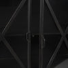 Mercana Poppy Sideboard Black Metal Glass Panel Doors