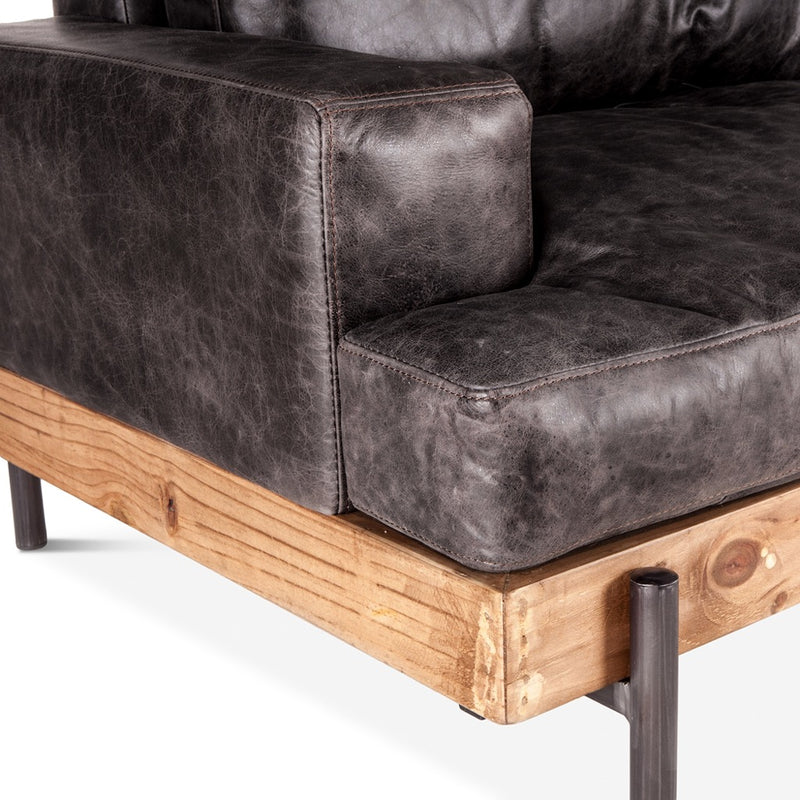Portofino Industrial Sofa GPF-ISOF-MOR leg corner view 