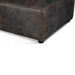 Portofino Loft Sectional Ottoman - Antique Ebony Leather