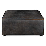 Portofino Loft Sectional Ottoman - Antique Ebony Leather