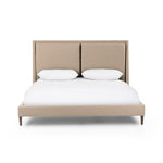 Potter Bed King Antwerp Taupe Front Facing View Four Hands
