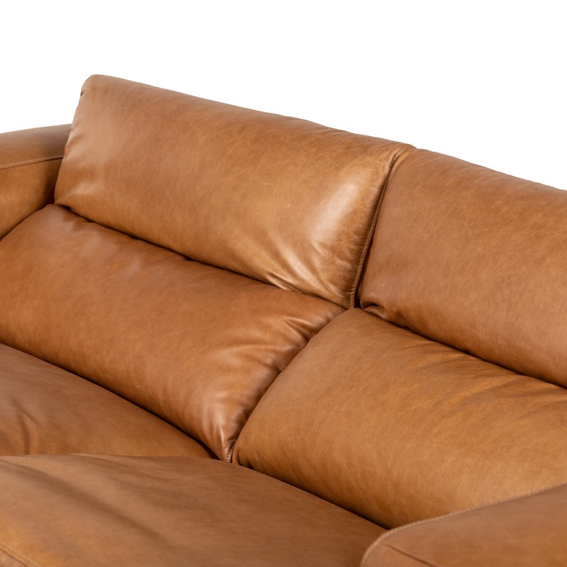 Four Hands Radley Power Recliner Sectional reclined back cushion view