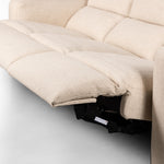Four Hands Radley Power Recliner 3-Piece Sectional reclined view of footrests