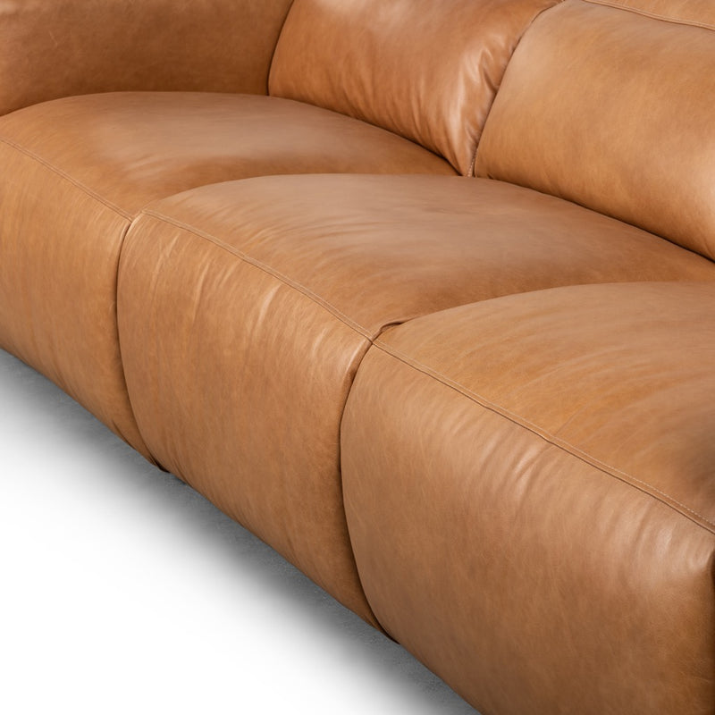 Four Hands Radley Power Recliner 3-Piece Sectional Sonoma Butterscotch Top Grain Leather Seating