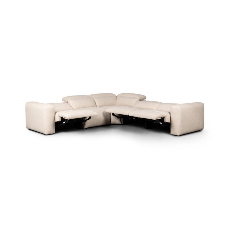 Four Hands Radley Power Recliner 5-Piece Sectional front reclining view