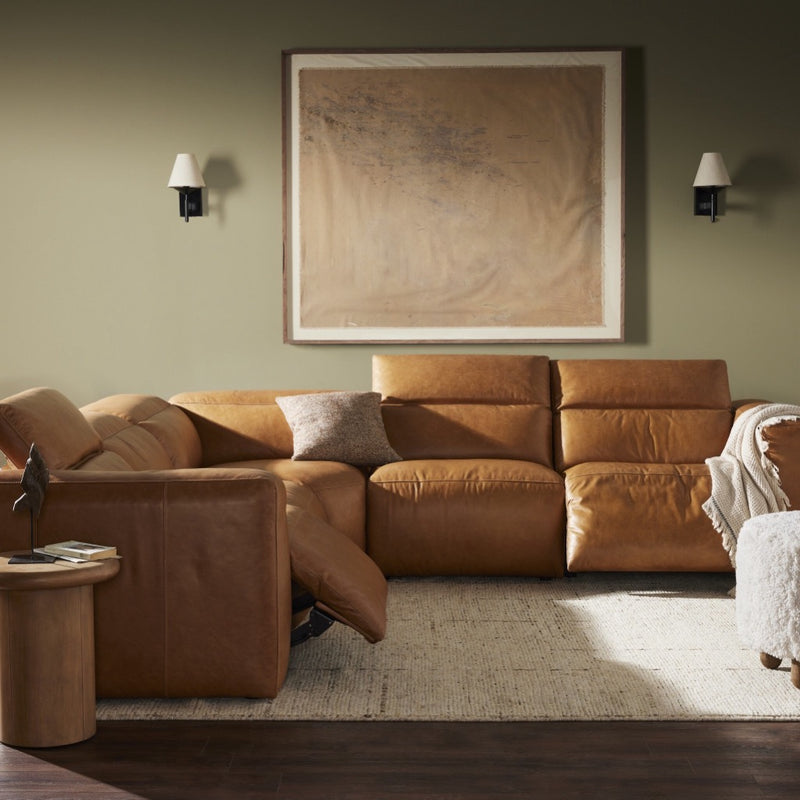 Four Hands Radley Power Recliner Sectional staged side view