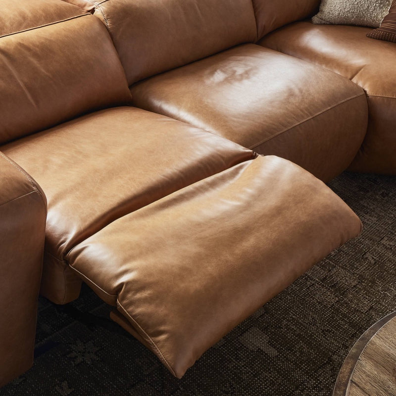 Four Hands Radley Power Recliner Sectional staged reclined seat view