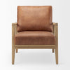 Mercana Raeleigh Accent Chair Tan Faux Leather Front Facing View 69988