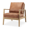 Mercana Raeleigh Accent Chair Tan Faux Leather Angled View 69988