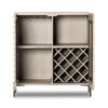 Four Hands Raffael Bar Cabinet front view with open doors 