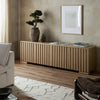 Four Hands Ramos Media Console Bleached Oak Veneer Staged View